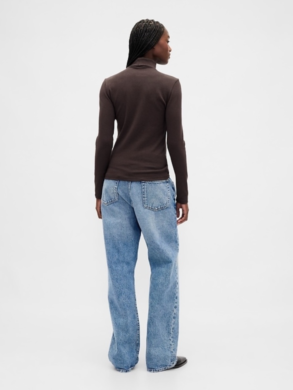 gap | modern turtleneck | cotton blend | brown | size: us xxl - Picture 5 of 6
